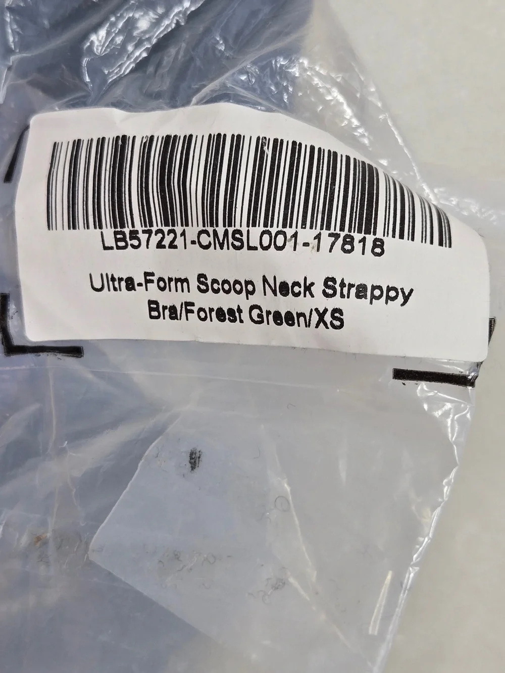 NWT QUINCE Ultra Form Scoop Neck Strappy Bra XS Forest Green 9758